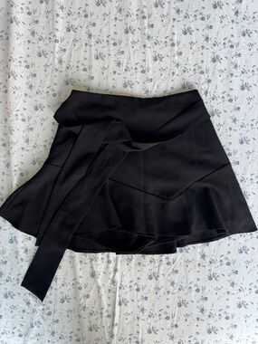 Black Women's Flared Wrap Skirt
